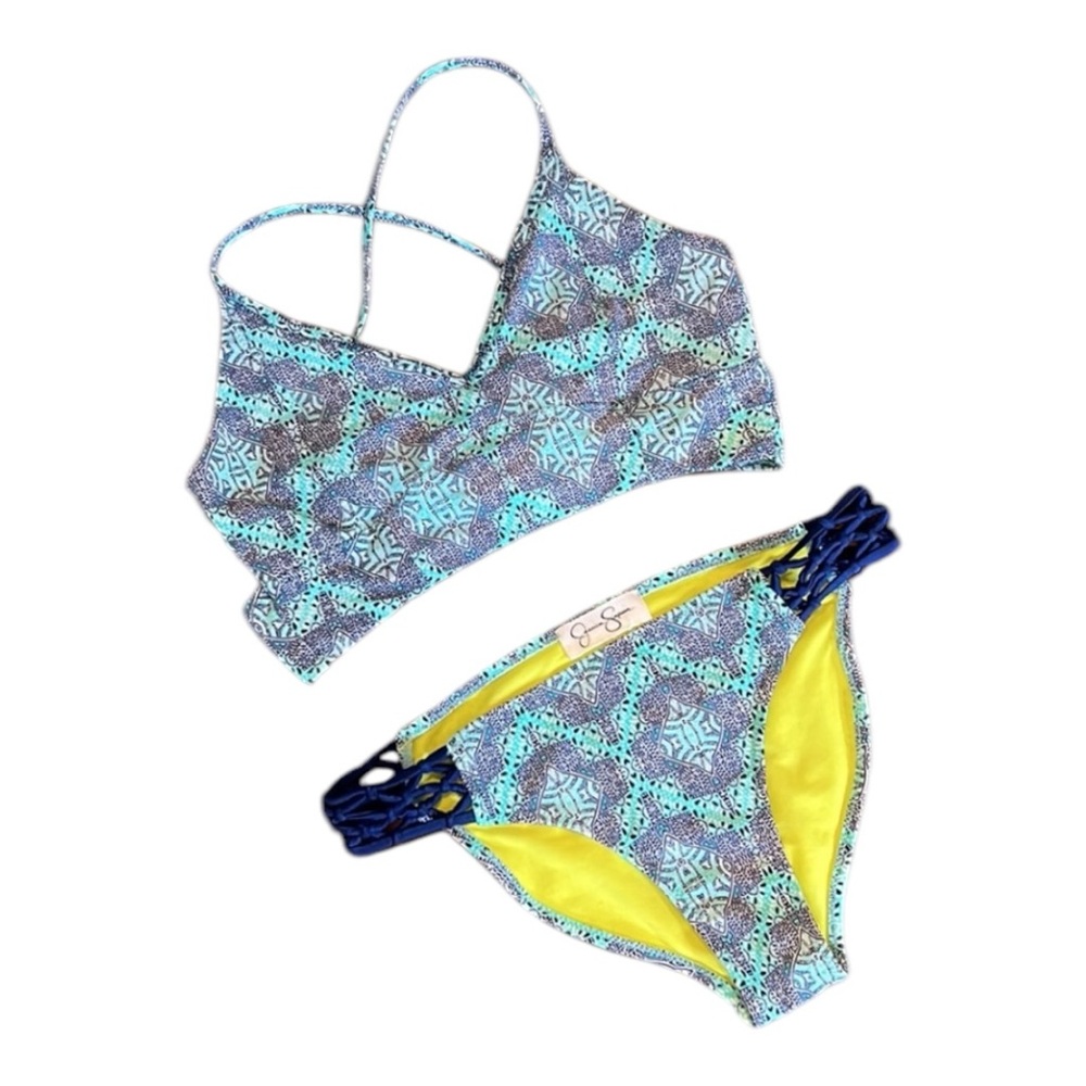 Jessica Simpson “Desert Diamond” Cross Back Cami Bikini Swimsuit